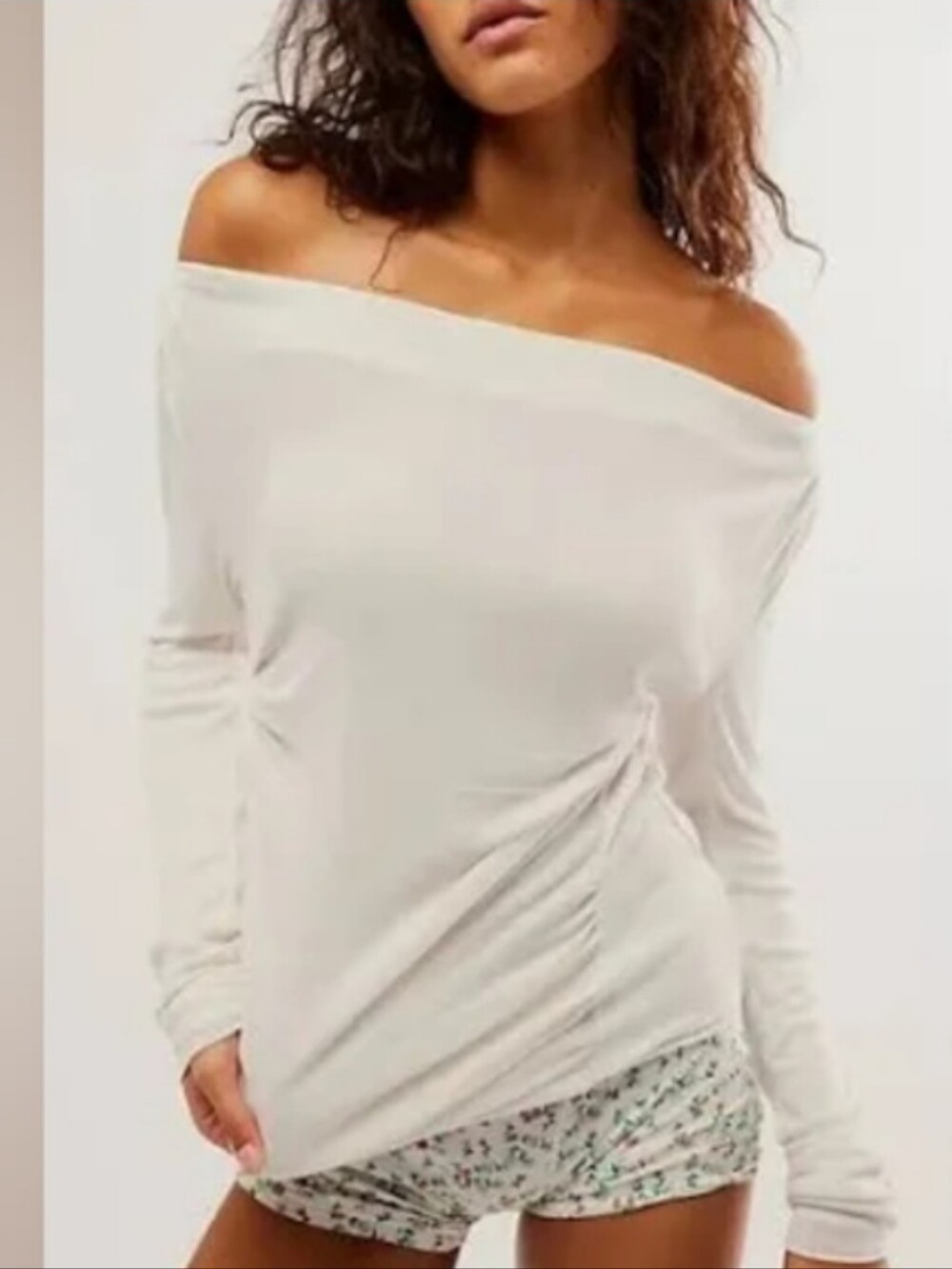 Free People Night We Met Long Sleeve Boatneck Top